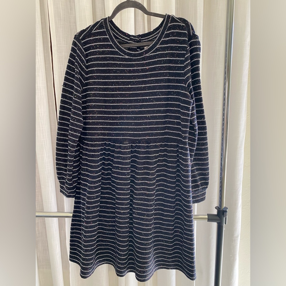 Navy Blue dress with button accent on back